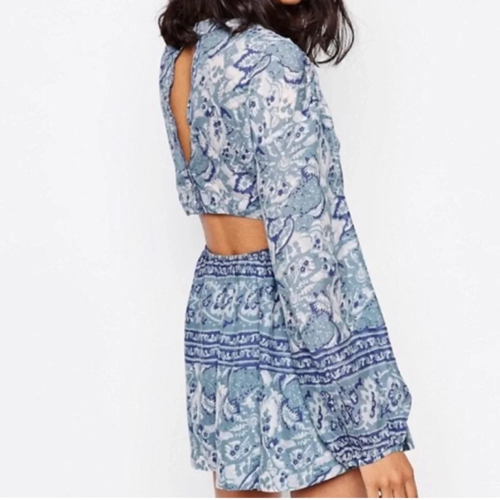 Free People Silver Sun Mini Dress Boho Festival Beach Party - Picture 6 of 15